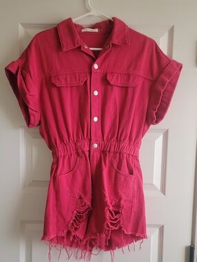 Change The Game Romper In Hot Pink